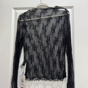 Cider Sheer Black Lace Top